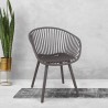 Philis Moderne design spisebordsstol med armlæn plastik havestol stue På Tilbud