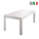 Lit Amalfi 90x137-185 cm blank hvid lille træ spisebord med udtræk På Tilbud