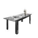 Plus Prisma blank antracit træ spisebord med udtræk 90x137-185 cm Tilbud