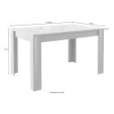 Most Prisma lille blank hvid træ spisebord med udtræk 90x137-185 cm Model