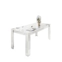 Athon Prisma blank hvid træ spisebord 180x90 cm til stue køkken Tilbud