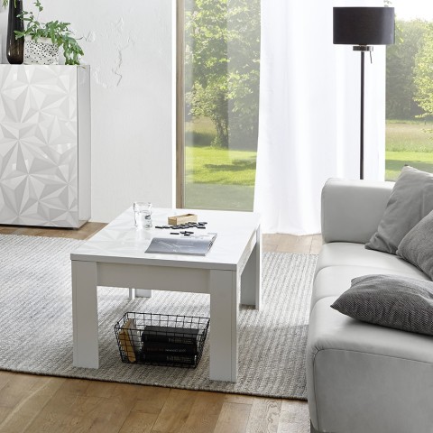 Reef Prisma blank hvid lille sofabord træ 65x122 cm rektangulær stue Kampagne
