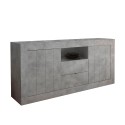 Urbino Ct L beton grå skænk 184x42x86 cm med 2 låger hylder 3 skuffer Tilbud