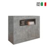 Minus Ct Urbino cement grå smal skænk træ 110x43 cm med 2 låger hylde På Tilbud