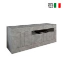Jaor Ct Urbino cement grå TV bord 138x43cm lav skænk med 3 låger hylde På Tilbud
