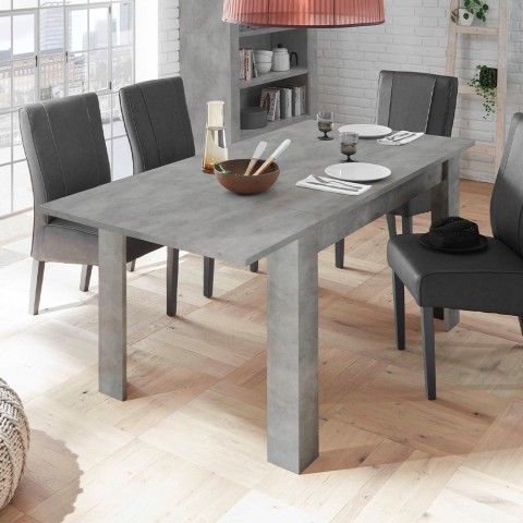 Fold Urbino 90x137-185 cm cement grå lille træ spisebord med udtæk Kampagne