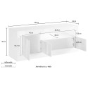 Jaor Ox Urbino sort oxideret TV bord 138 cm lav skænk med 3 låger Rabatter