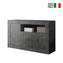 Urbino Ox M sort oxideret effekt skænk 138 cm med 3 låger og hylde På Tilbud