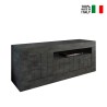 Jaor Ox Urbino sort oxideret TV bord 138 cm lav skænk med 3 låger På Tilbud