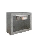 Minus CX cementgrå sort oxideret smal skab 110x43 cm med 2 låger hylde Tilbud