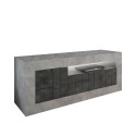 Jaor CX cementgrå sort oxideret TV bord 138x43 cm skænk 3 låger hylde Tilbud