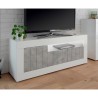Jaor BC blank hvid cementgrå TV bord 138x43 cm skænk med 3 låger hylde Udsalg