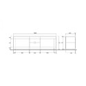 Nolux Pc Basic fyrretræ tv bord lav skænk 180 cm med 2 låger og hylde Rabatter