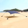 Formentera strandtelt bærbar læsejl 2,3x2,3 m solskærm UV-beskyttelse Mål