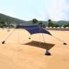Formentera strandtelt bærbar læsejl 2,3x2,3 m solskærm UV-beskyttelse Omkostninger