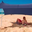 Formentera strandtelt bærbar læsejl 2,3x2,3 m solskærm UV-beskyttelse Tilbud