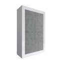 Novia BC Basic blank hvid cementgrå høj skab 162 cm med 4 låger hylder Tilbud