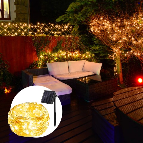 NestX lyskæde med 200 led lys solcelle udendørs indendørs julelys Kampagne