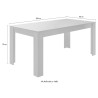 Cesar Basic cementgrå blank hvidt spisebord træ 180x90 cm rektangulær Udsalg