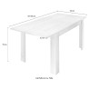 Dyon Basic 90x137-185 cm spisebord med udtræk pæretræ blank hvidt træ Udvalg