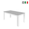 Cesar Basic cementgrå blank hvidt spisebord træ 180x90 cm rektangulær På Tilbud