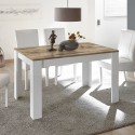 Dyon Basic 90x137-185 cm spisebord med udtræk pæretræ blank hvidt træ Udsalg