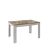 Dyon Basic 90x137-185 cm spisebord med udtræk pæretræ blank hvidt træ Tilbud