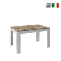 Dyon Basic 90x137-185 cm spisebord med udtræk pæretræ blank hvidt træ På Tilbud