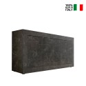 Modis MB Basic sort marmor smal skænk 160x43 cm med 3 låger og hylder På Tilbud
