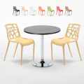 Cosmopolitan sort cafebord sæt: 2 Gelateria farvet stole og 70cm rundt bord Kampagne