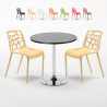 Cosmopolitan sort cafebord sæt: 2 Gelateria farvet stole og 70cm rundt bord Kampagne