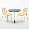 Cosmopolitan sort cafebord sæt: 2 Gelateria farvet stole og 70cm rundt bord Model