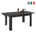 Avant Rimini sort valnød spisebord med udtræk 90x137-185cm rektangulær På Tilbud