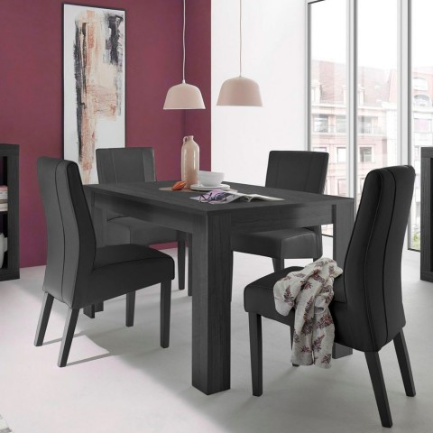 Avant Rimini sort valnød spisebord med udtræk 90x137-185cm rektangulær Kampagne