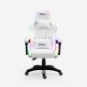 Pixy Junior hvid gamer stol gaming kontorstol med RGB lys og 2 puder Udsalg