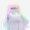Pixy Junior hvid gamer stol gaming kontorstol med RGB lys og 2 puder Køb