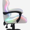 Pixy Junior hvid gamer stol gaming kontorstol med RGB lys og 2 puder 