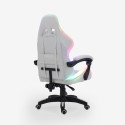 Pixy Junior hvid gamer stol gaming kontorstol med RGB lys og 2 puder Valgfri