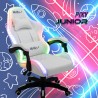 Pixy Junior hvid gamer stol gaming kontorstol med RGB lys og 2 puder Tilbud