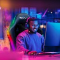 Horde XL sort gamer stol gaming kontorstol med RGB lys og 2 puder På Tilbud