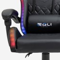 Horde XL sort gamer stol gaming kontorstol med RGB lys og 2 puder 