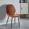 Lyna AHD stol spisebords design stol i imiteret læder med metal ben 