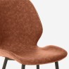 Lyna AHD stol spisebords design stol i imiteret læder med metal ben 