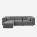 Jantra 3 personers modulær grå sofa chaiselong hjørnesofa stofbetræk Billig