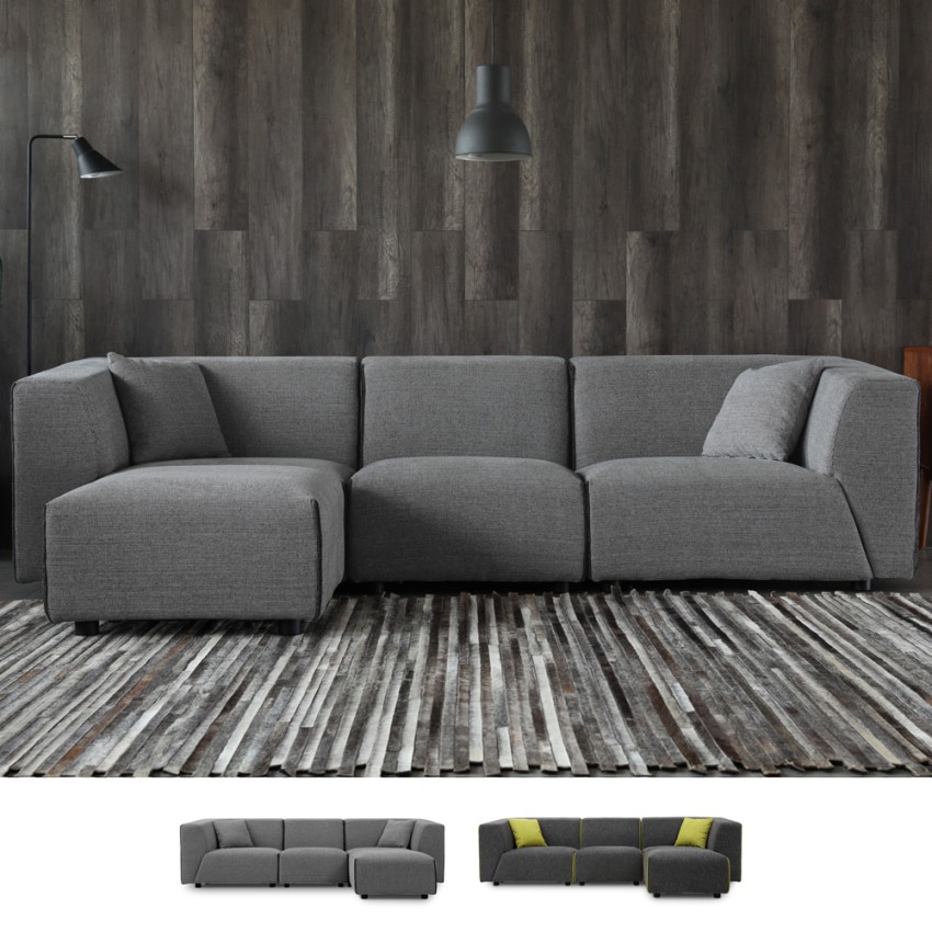 Jantra 3 personers modulær grå sofa chaiselong hjørnesofa stofbetræk Omkostninger