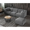 Jantra 3 personers modulær grå sofa chaiselong hjørnesofa stofbetræk 