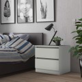 Harlene hvid sengebord natbord med 2 skuffer 35x30x38 cm træ værelse Kampagne