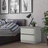 Harlene hvid sengebord natbord med 2 skuffer 35x30x38 cm træ værelse Kampagne