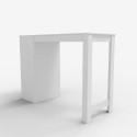 Petra hvid høj barbord træ 110x50x103 cm køkkenbord med 3 hylder Udsalg