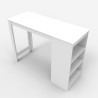 Petra hvid høj barbord træ 110x50x103 cm køkkenbord med 3 hylder På Tilbud
